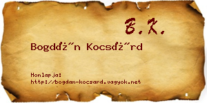 Bogdán Kocsárd névjegykártya